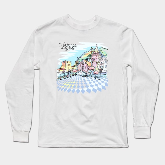 Taormina, Sicily, Italy Long Sleeve T-Shirt by kavalenkava